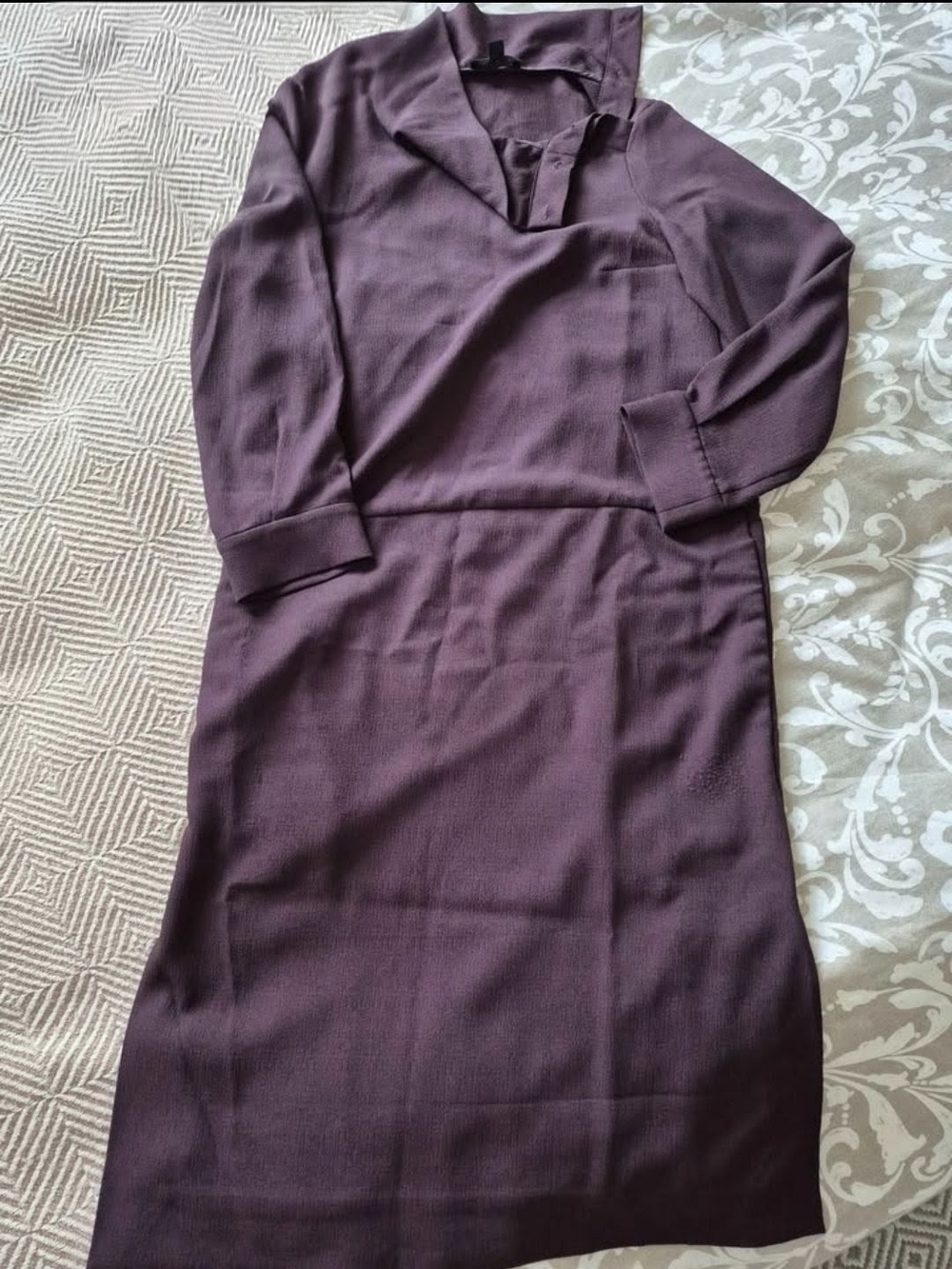 COS Plum Long Sleeve Shift Dress